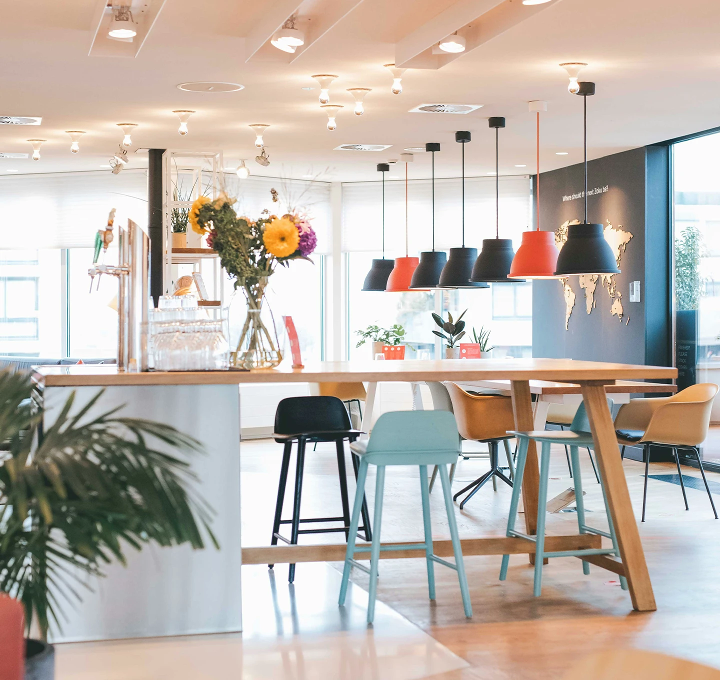 Colorful commercial remodel