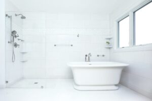 simply white bathroom remodel