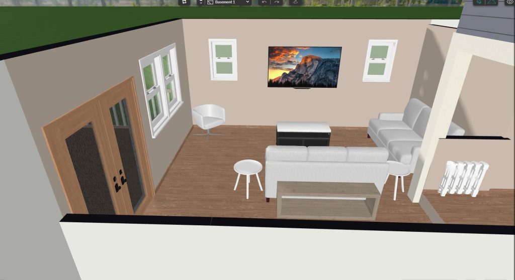 Interior Design rendering of the home addition in Lombard, IL