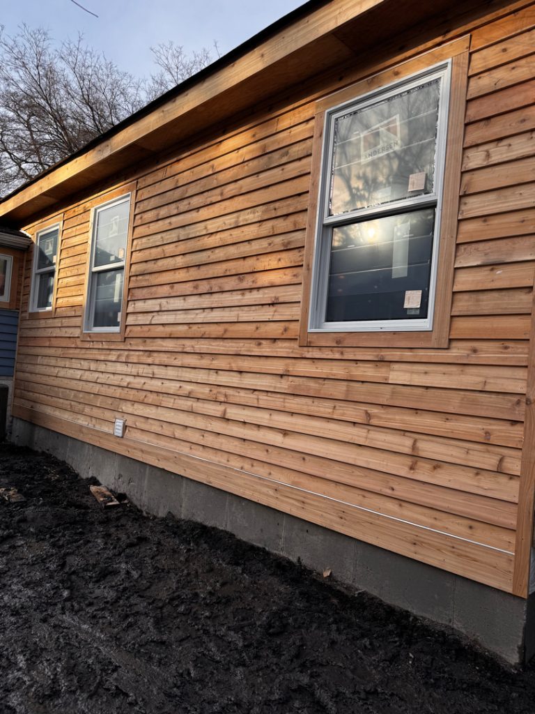 home addition cedar siding
