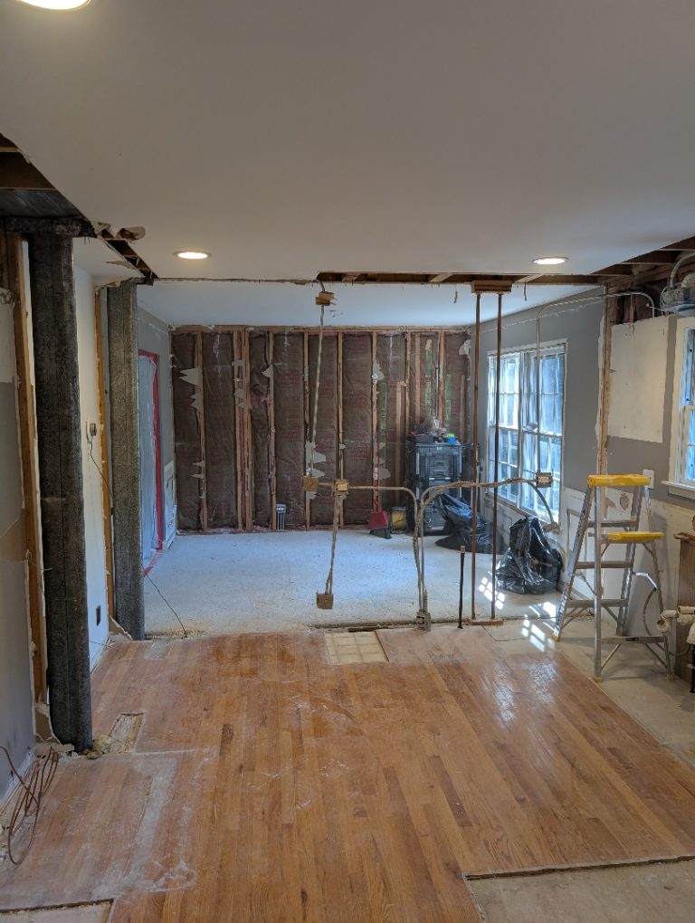 Kitchen Remodel in Lisle - opened wall progress photo