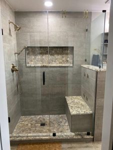 Built-in shower benches