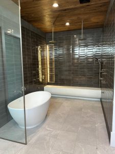 heated bathroom floor for large format tile