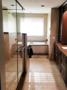 radiant heated bathroom floor